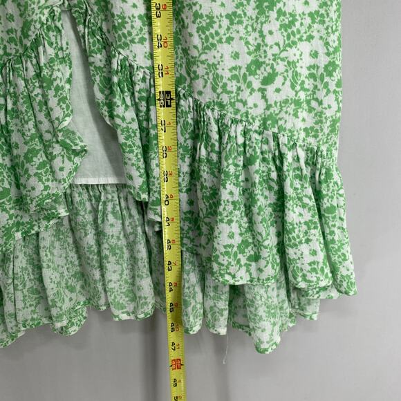 Rails Women Frida Dress XS Green Texture Floral Dress Sleeveless Sundress Ruffle - Picture 9 of 13